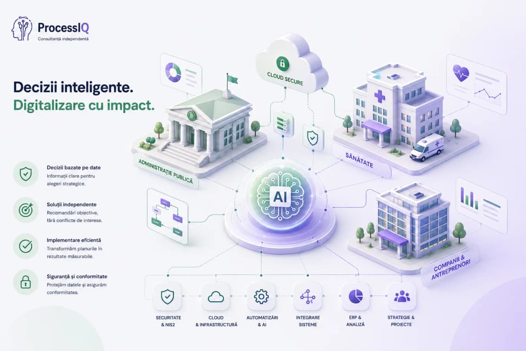 Digitalizare cu AI pentru administrație publică, sănătate și companii — ProcessIQ